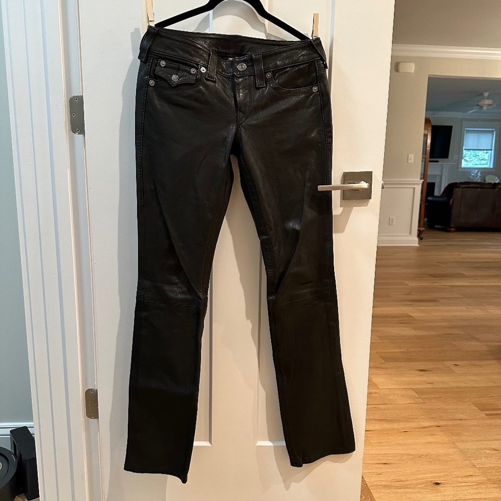 True Religion Leather Pants - Sz 27